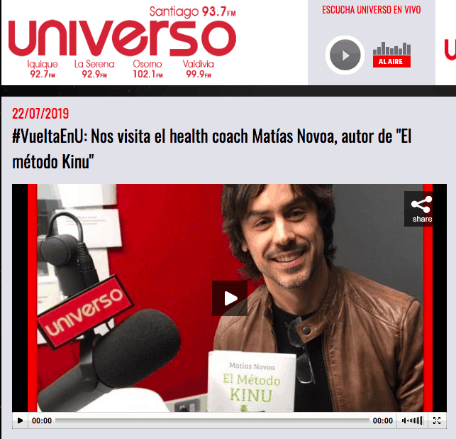 #VueltaEnU: Nos visita el health coach Matías Novoa, autor de "El método Kinu" 1